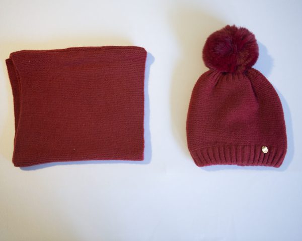 4D__2315 CAPPELLO SCIARPA ROSSO BAMBINA
