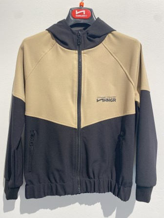 Z3838J FELPA ZIP CON CAPPUCCIO "HANGAR93"