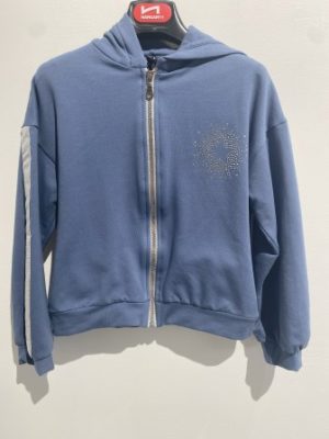 Z8019J FELPA ZIP CON CAPPUCCIO "HANGAR93"