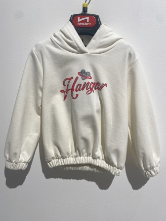 Z8084N FELPA CON CAPPUCCIO ELASTICO "HANGAR93"