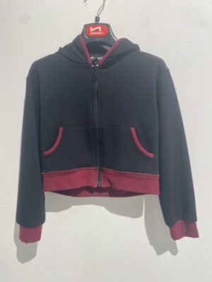 Z8153J FELPA ZIP CON CAPPUCCIO BICOLORE "HANGAR93"