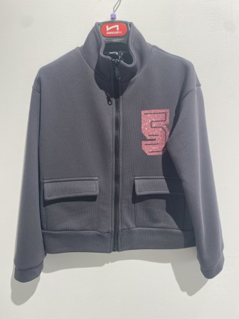 Z8162J1 FELPA ZIP CON COLLO ALTO "HANGAR93"